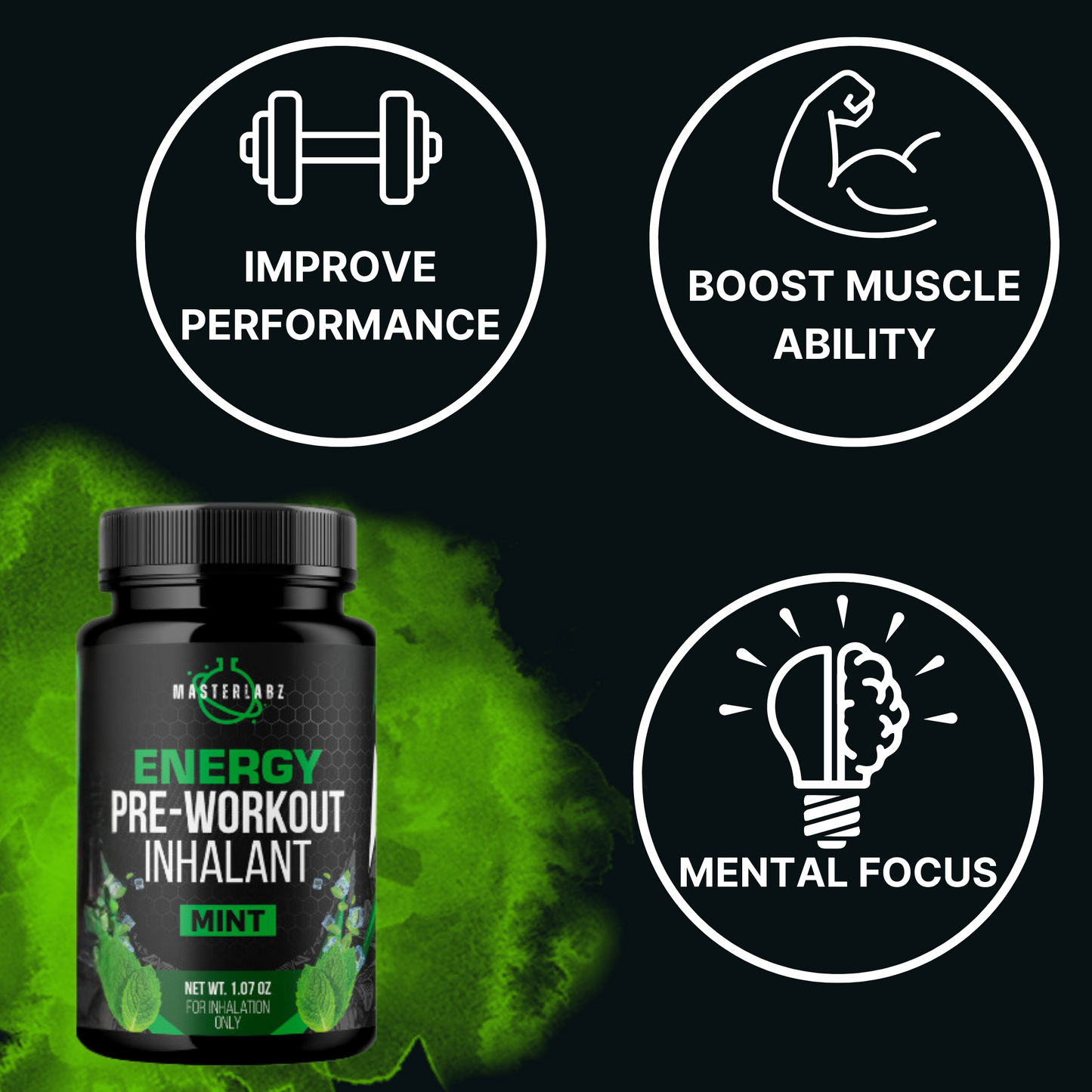 MASTERLABZ MINT PRE-WORKOUT SMELLING SALTS (PRE-ACTIVATED)