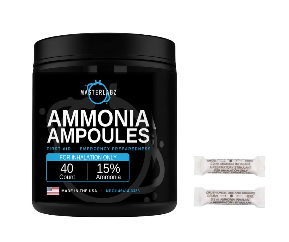 MASTERLABZ AMMONIA INHALANTS AMPOULES (40 PACK) CRUSHABLE AMPULES