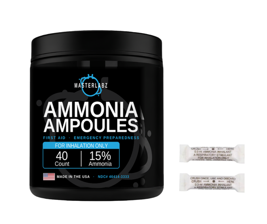 MASTERLABZ AMMONIA INHALANTS AMPOULES (40 PACK) CRUSHABLE AMPULES